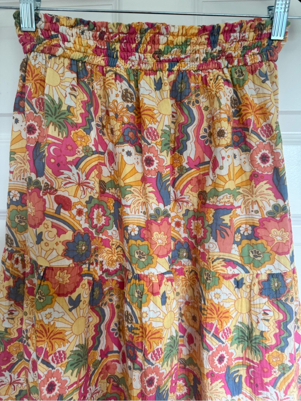 Marine Layer Corinne Multi Floral Psychedelic Print Maxi Skirt - Picture 2 of 5